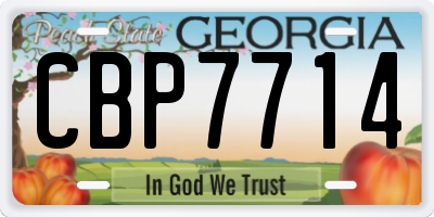 GA license plate CBP7714