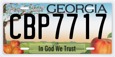 GA license plate CBP7717