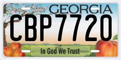 GA license plate CBP7720