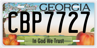 GA license plate CBP7727