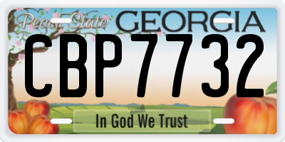 GA license plate CBP7732