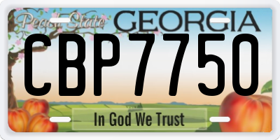 GA license plate CBP7750