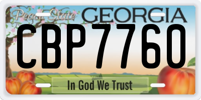 GA license plate CBP7760