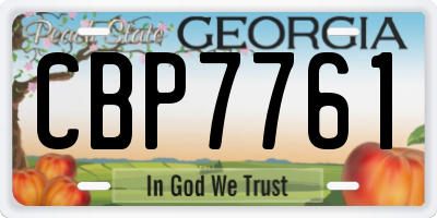 GA license plate CBP7761