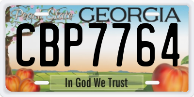 GA license plate CBP7764