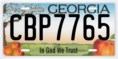 GA license plate CBP7765