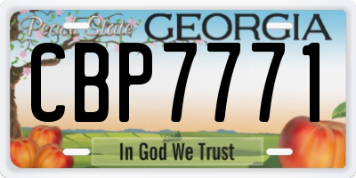 GA license plate CBP7771