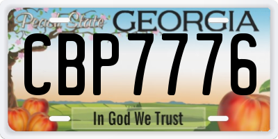 GA license plate CBP7776