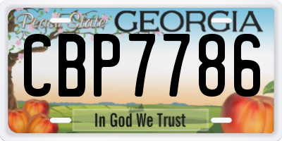 GA license plate CBP7786