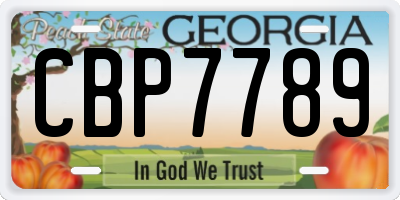 GA license plate CBP7789