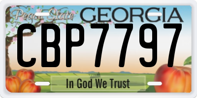 GA license plate CBP7797