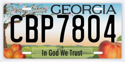 GA license plate CBP7804