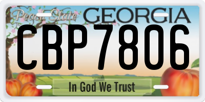 GA license plate CBP7806