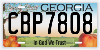GA license plate CBP7808