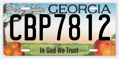 GA license plate CBP7812