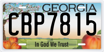 GA license plate CBP7815