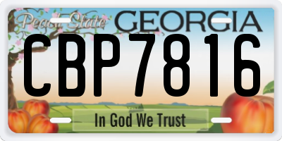 GA license plate CBP7816
