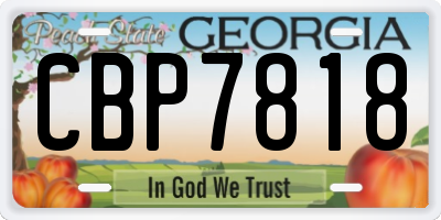 GA license plate CBP7818