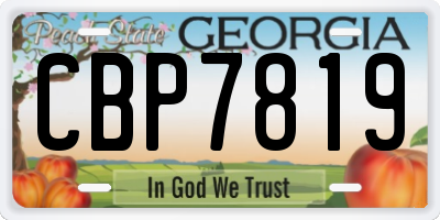 GA license plate CBP7819