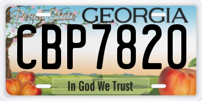 GA license plate CBP7820