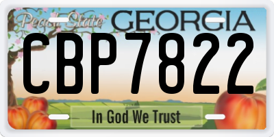 GA license plate CBP7822