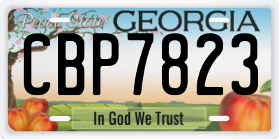 GA license plate CBP7823