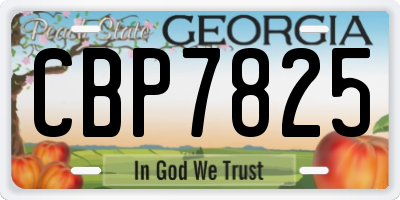 GA license plate CBP7825