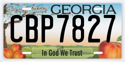 GA license plate CBP7827