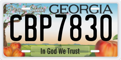 GA license plate CBP7830