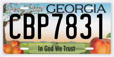 GA license plate CBP7831
