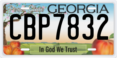 GA license plate CBP7832