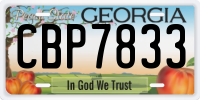 GA license plate CBP7833