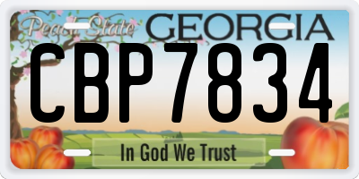 GA license plate CBP7834