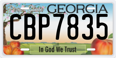 GA license plate CBP7835