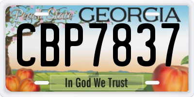 GA license plate CBP7837
