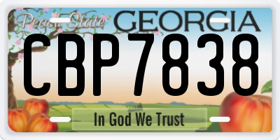 GA license plate CBP7838