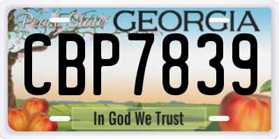 GA license plate CBP7839