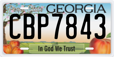 GA license plate CBP7843