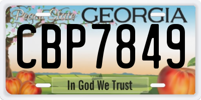 GA license plate CBP7849