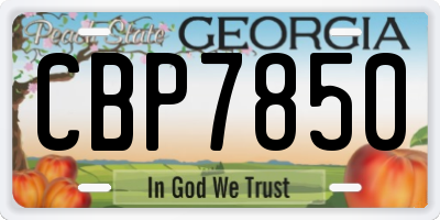 GA license plate CBP7850