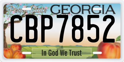 GA license plate CBP7852