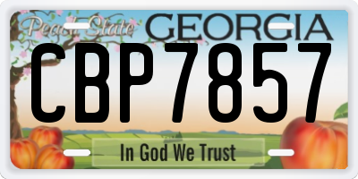 GA license plate CBP7857