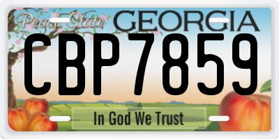 GA license plate CBP7859