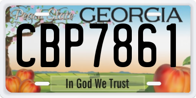 GA license plate CBP7861