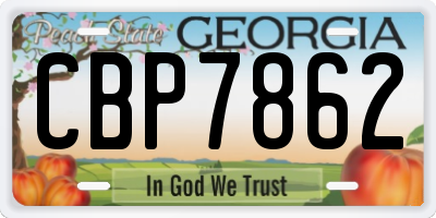 GA license plate CBP7862