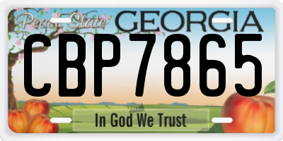 GA license plate CBP7865