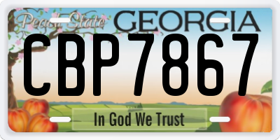 GA license plate CBP7867