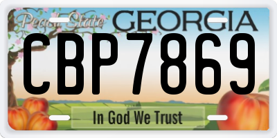 GA license plate CBP7869