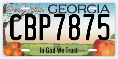 GA license plate CBP7875