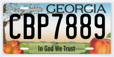GA license plate CBP7889